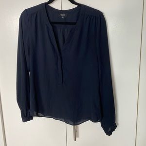 Premise Navy Chiffon Top